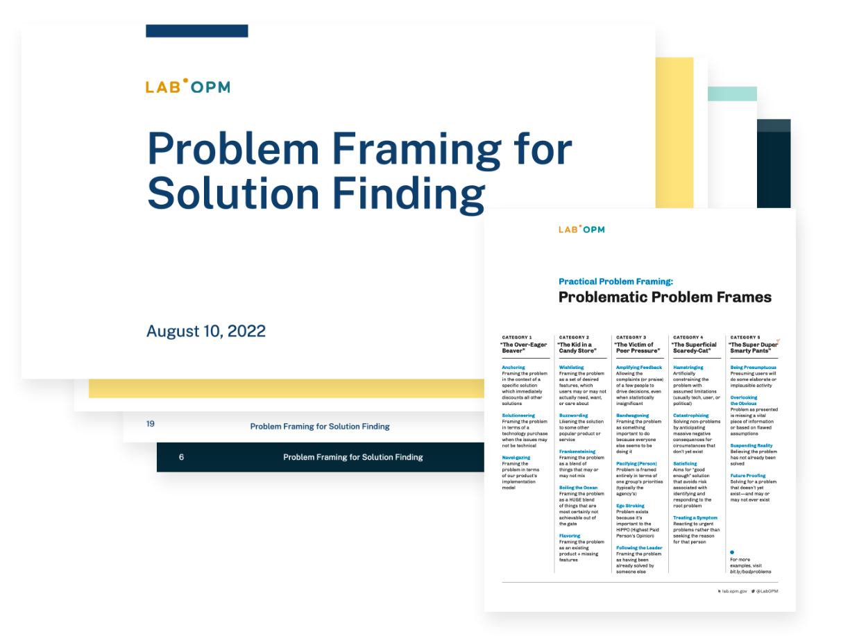 Slides from the problem framing course